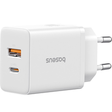 Сетевое зарядное устройство BASEUS Cube Fast Charger C+U 30W EU Moon White (P10111404213-00)
