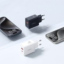 Сетевое зарядное устройство BASEUS Cube Fast Charger C+U 30W EU Moon White (P10111404213-00)