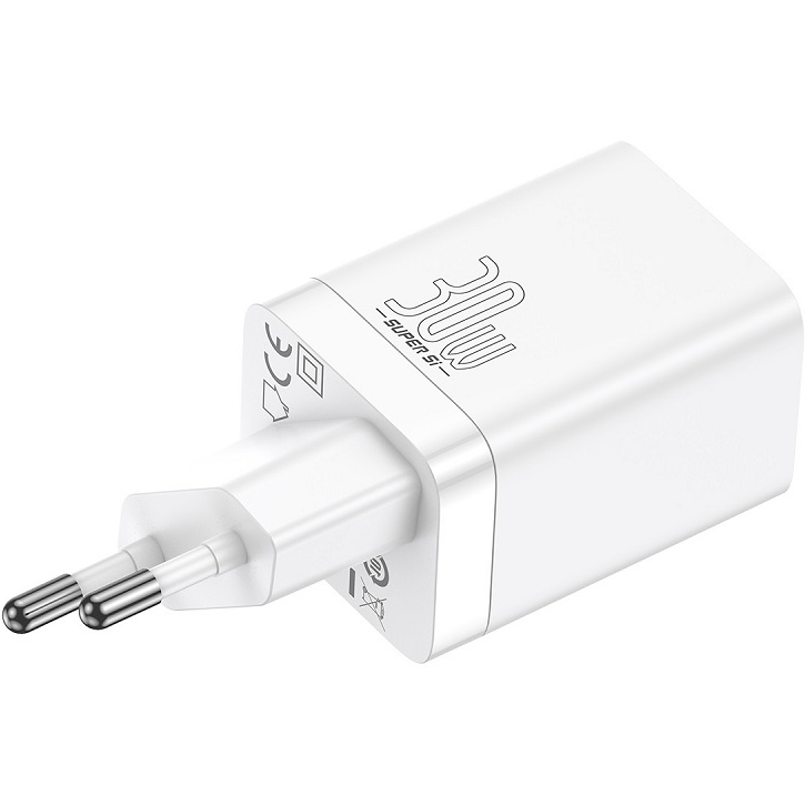 Сетевое зарядное устройство BASEUS Super Si Pro Quick Charger C+U 30W EU White (CCSUPP-E02) Тип сетевое зарядное устройство