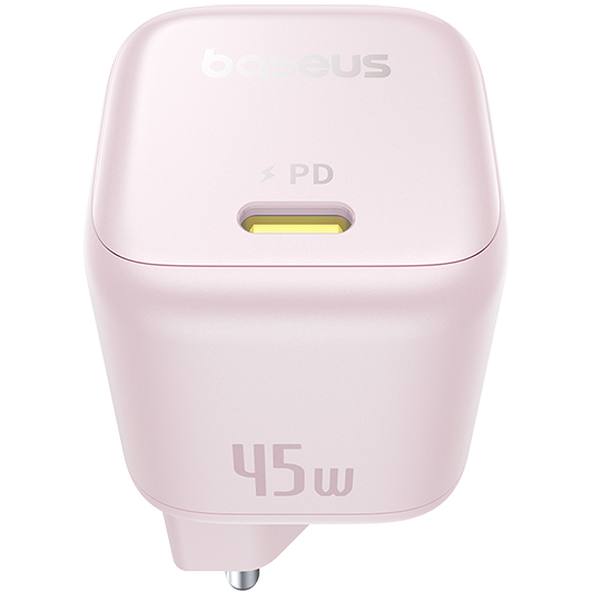Сетевое зарядное устройство BASEUS PicoGo GaN Fast Charger 1C 45W EU Baby Pink (P10176800413-00) Кабель отсутствует