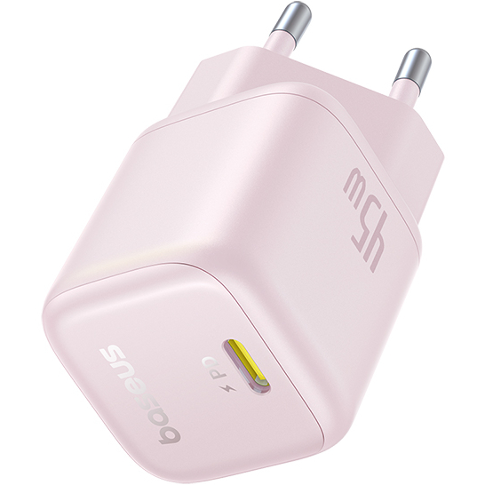 Сетевое зарядное устройство BASEUS PicoGo GaN Fast Charger 1C 45W EU Baby Pink (P10176800413-00) Тип сетевое зарядное устройство