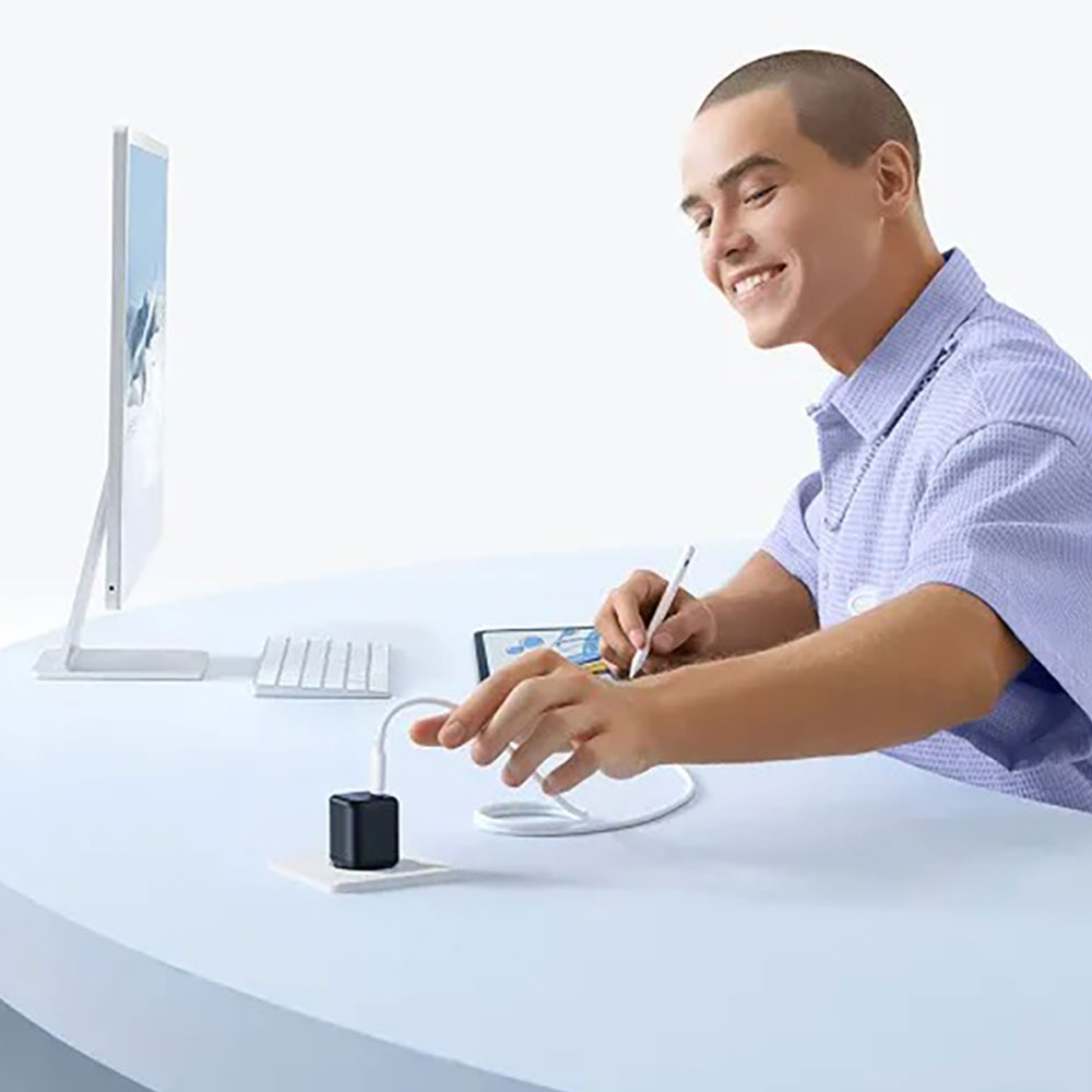 Фото Сетевое зарядное устройство BASEUS PicoGo GaN Fast Charger 1C 45W EU Cosmic Black (P10176800123-00)