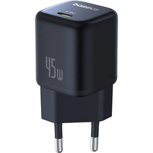 Сетевое зарядное устройство BASEUS PicoGo GaN Fast Charger 1C 45W EU Cosmic Black (P10176800123-00)