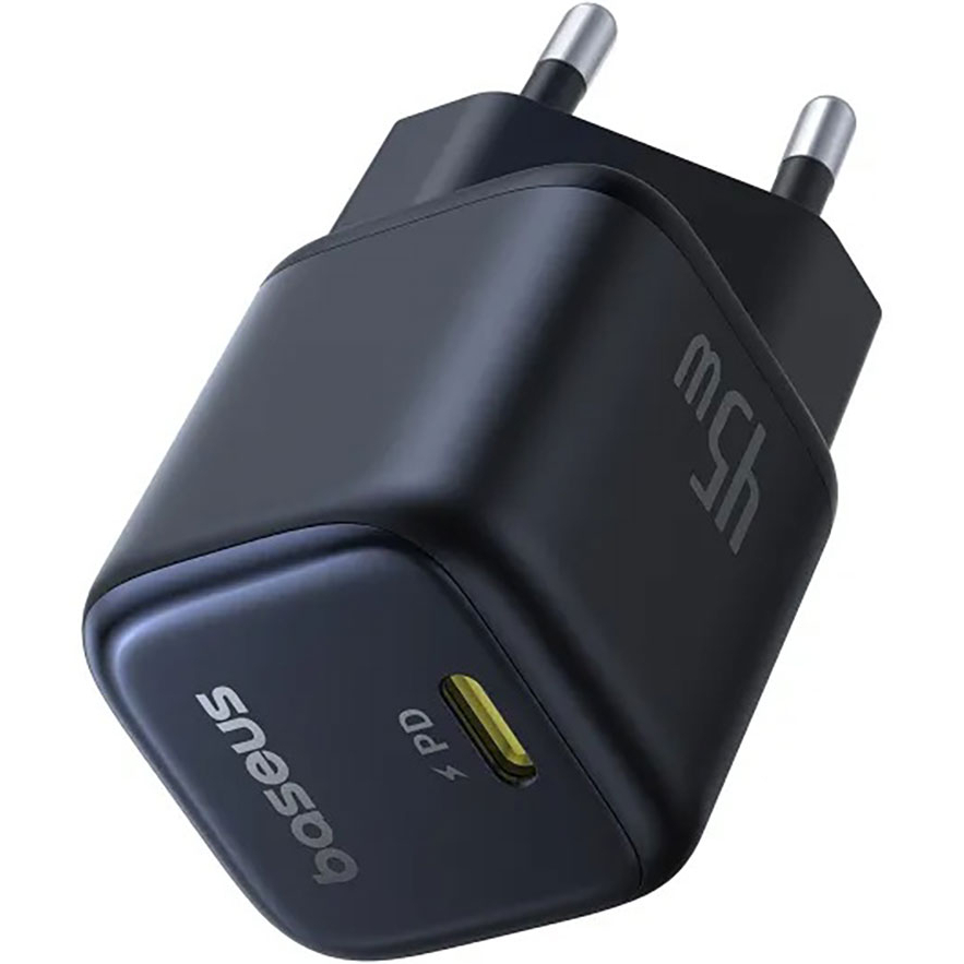 Сетевое зарядное устройство BASEUS PicoGo GaN Fast Charger 1C 45W EU Cosmic Black (P10176800123-00) Тип сетевое зарядное устройство