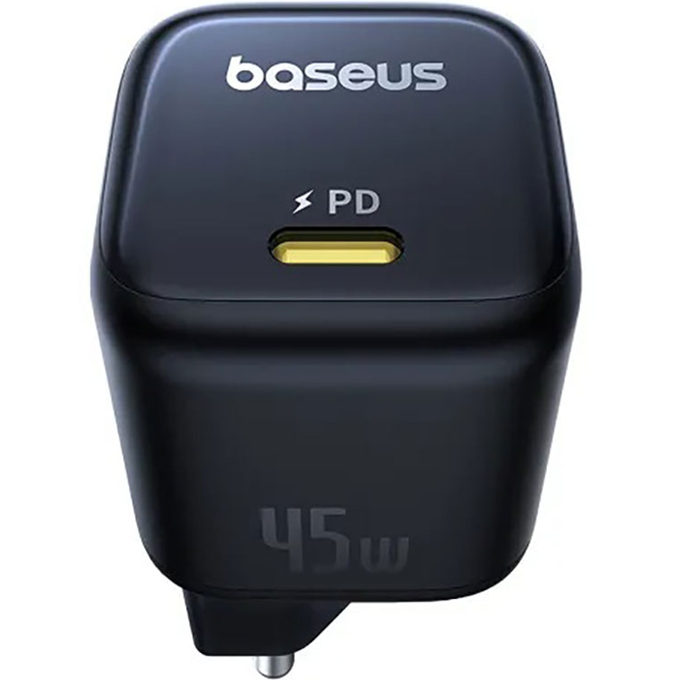 Сетевое зарядное устройство BASEUS PicoGo GaN Fast Charger 1C 45W EU Cosmic Black (P10176800123-00) Кабель отсутствует
