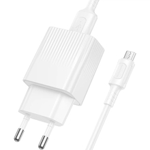 Сетевое зарядное устройство BOROFONE BAS71A + кабель micro USB White (6941991122606)