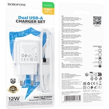 Сетевое зарядное устройство BOROFONE BAS41A + кабель micro USB White (6941991113765)