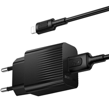 Сетевое зарядное устройство BOROFONE BAS71A + кабель Lightning Black (6941991122576)