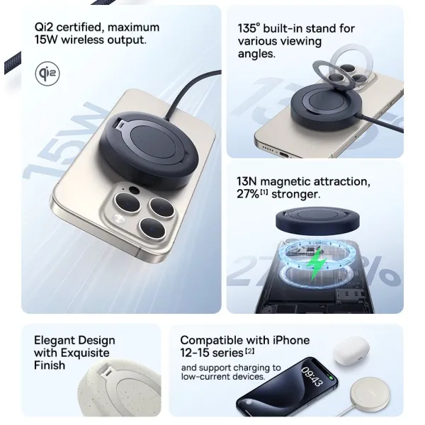 В интернет магазине Беспроводное зарядное устройство BASEUS Simple Mini4 15W Black (P10273300121-01)