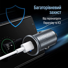Автомобільний зарядний пристрій COLORWAY 2USB 48W Type-C PD 30W + USB QC3.0 18W Grey (CW-CHA065PD-GR)