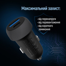 Автомобільний зарядний пристрій COLORWAY 2USB 35W Type-C PD 35W + QC3.0 Black (CW-CHA064PD-BK)