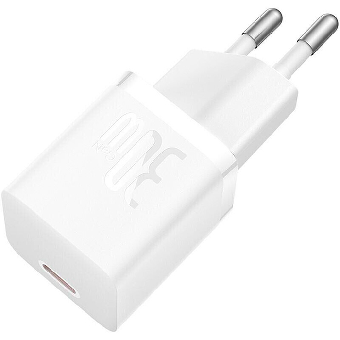 Зарядний пристрій BASEUS GaN5 Mini Fast Charger Type-C 30W Cable Type-C 1 m White (P10110902213-00) Тип мережевий зарядний пристрій