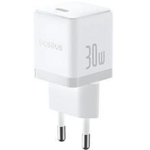 Мережевий зарядний пристрій BASEUS Palm Fast Charger Type-C 30W + кабель Type-C 1 м White (P10111605213-01)
