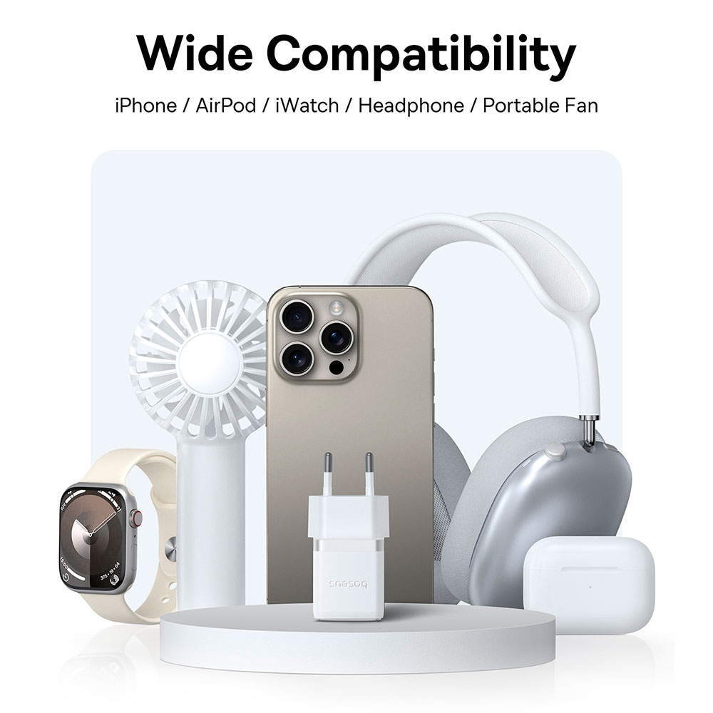 Фото Зарядний пристрій BASEUS Palm Fast Charger Type-C+USB 30W White (P1011160A213-00)