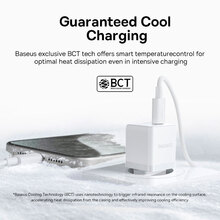 Зарядний пристрій BASEUS Palm Fast Charger Type-C+USB 30W + кабель Type-C 1 м White (P1011160A213-01)