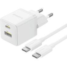 Зарядний пристрій BASEUS Palm Fast Charger Type-C+USB 30W + кабель Type-C 1 м White (P1011160A213-01)
