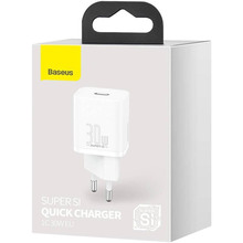 Зарядний пристрій BASEUS Super Silicone Quick Charger 30W Type-C White (CCSUP-J02)