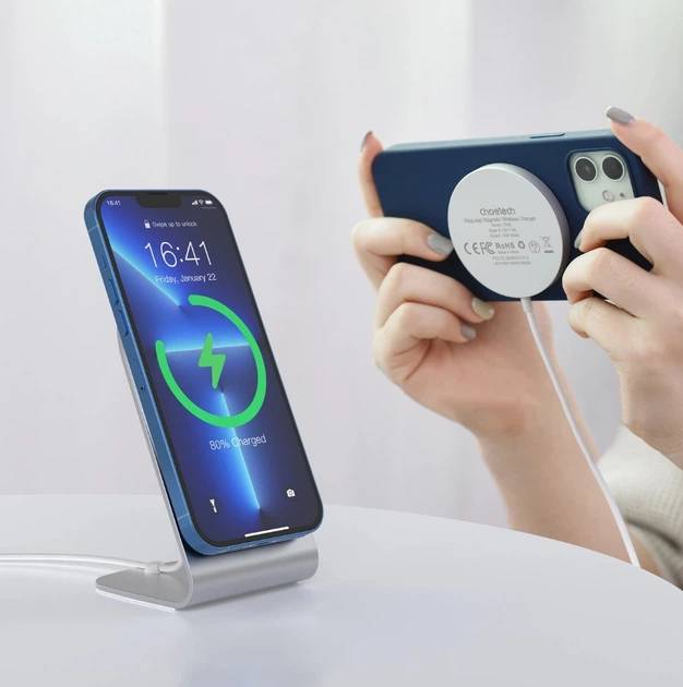 Бездротовий зарядний пристрій CHOETECH T518-F+H046 Потужність 15