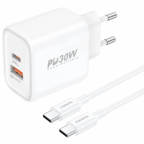 Мережевий зарядний пристрій FONENG EU52 A+C (EU52-CH) Потужність 30