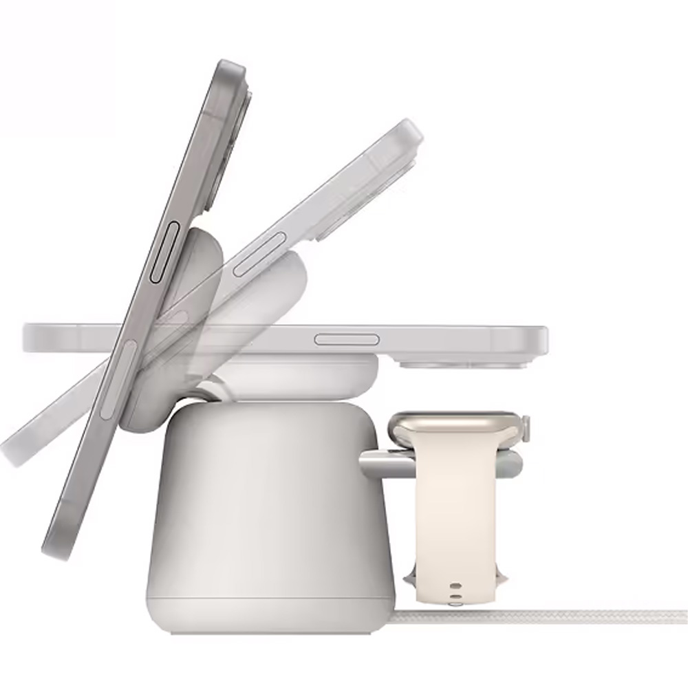 Фото Беспроводное зарядное устройство BELKIN MagSafe 2в1 Sand Mass (WIZ020VFH37)