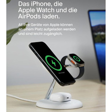 Беспроводное зарядное устройство BELKIN Magnetic Adjustable Pad Qi2 3в1 15Вт White (WIZ023VFWH)