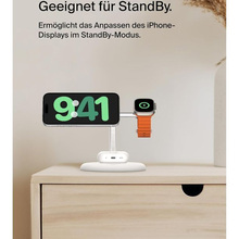 Беспроводное зарядное устройство BELKIN Magnetic Adjustable Pad Qi2 3в1 15Вт White (WIZ023VFWH)