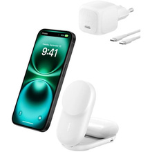 Беспроводное зарядное устройство BELKIN UltraCharge Foldable Magnetic Charging 2в1 25Вт White (WIZ039KQWH)