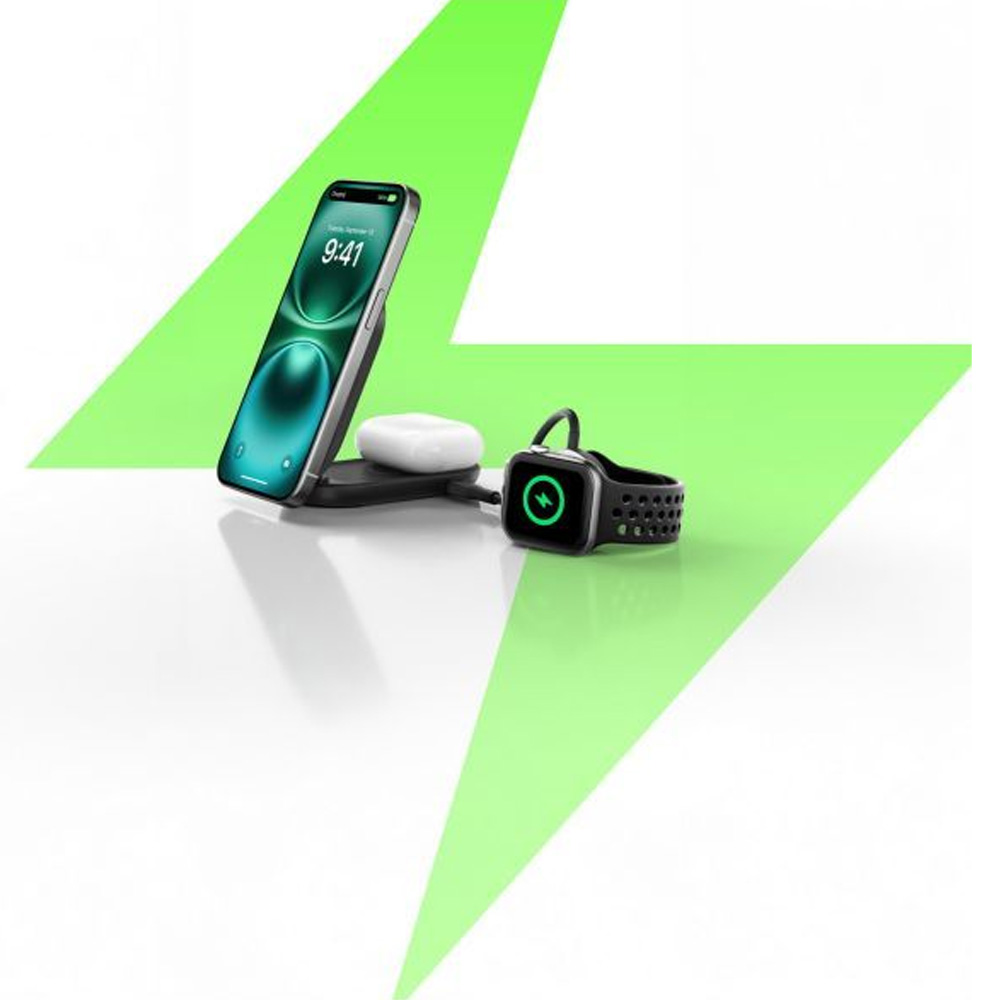 Покупка Беспроводное зарядное устройство BELKIN UltraCharge Foldable Magnetic Charging 25Вт 2в1 Black (WIZ039KQBK)