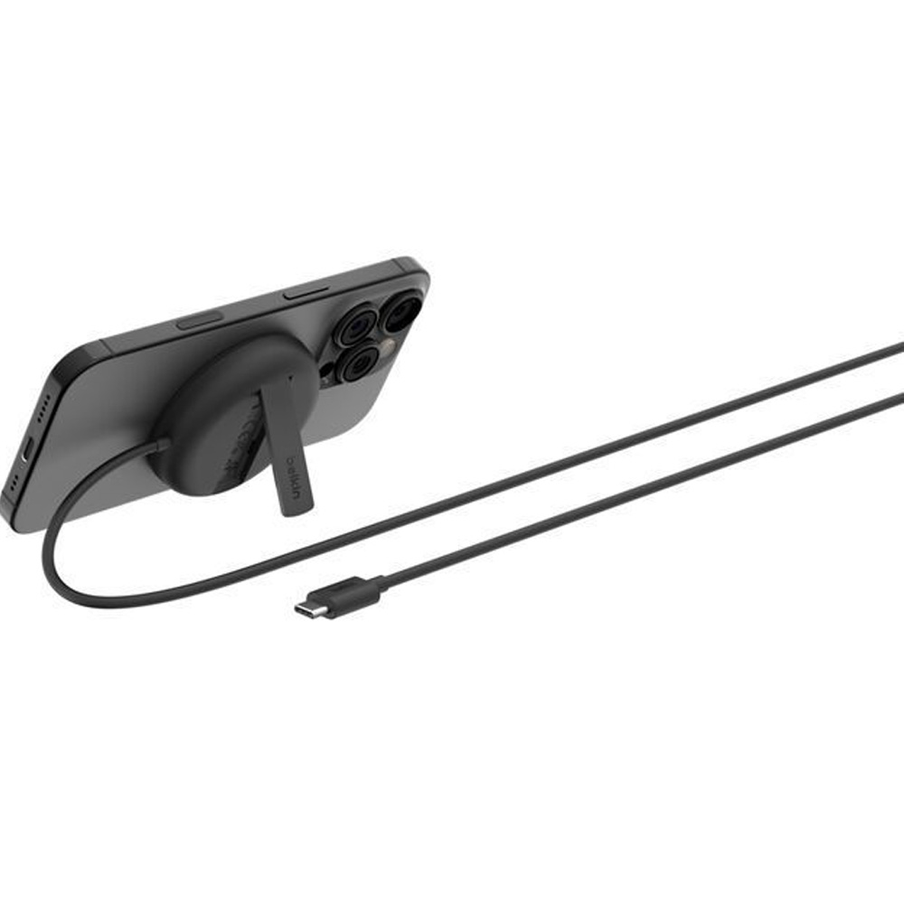 Беспроводное зарядное устройство BELKIN UltraCharge Magnetic Kickstand 15Вт Black (WIA011HQBK) Кабель несъемный