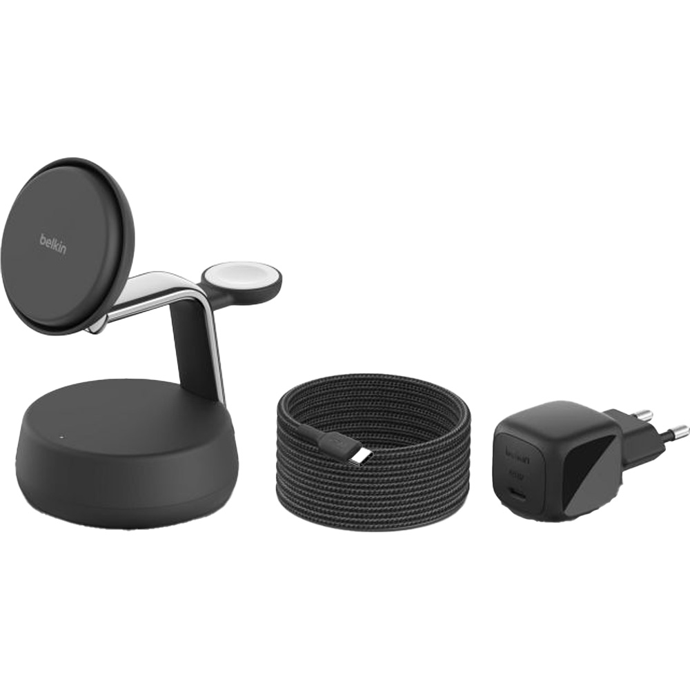 Беспроводное зарядное устройство BELKIN UltraCharge Pro 3в1 Magnetic Charging Dock 25Вт Charcoal Black (WIZ040KQCH)