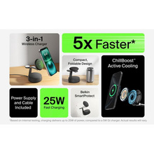 Беспроводное зарядное устройство BELKIN UltraCharge Pro 3в1 Magnetic Charging Dock 25Вт Charcoal Black (WIZ040KQCH)