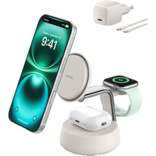 Беспроводное зарядное устройство BELKIN UltraCharge Pro 3в1 Magnetic Charging Dock 25Вт Sand (WIZ040KQSD)