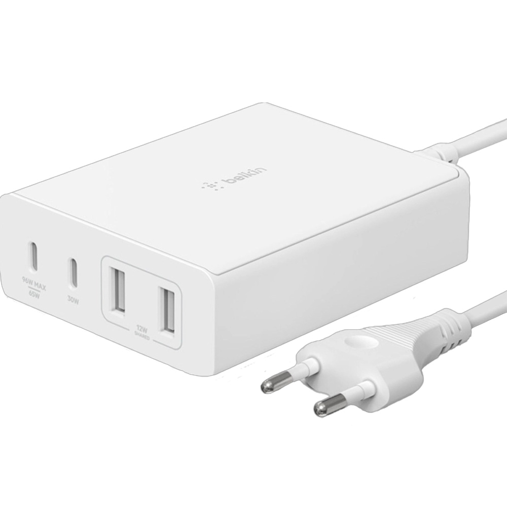 Сетевое зарядное устройство BELKIN 2хUSB-С GAN PD PPS/2хUSB-A 108Вт White (WCH010VFWH)