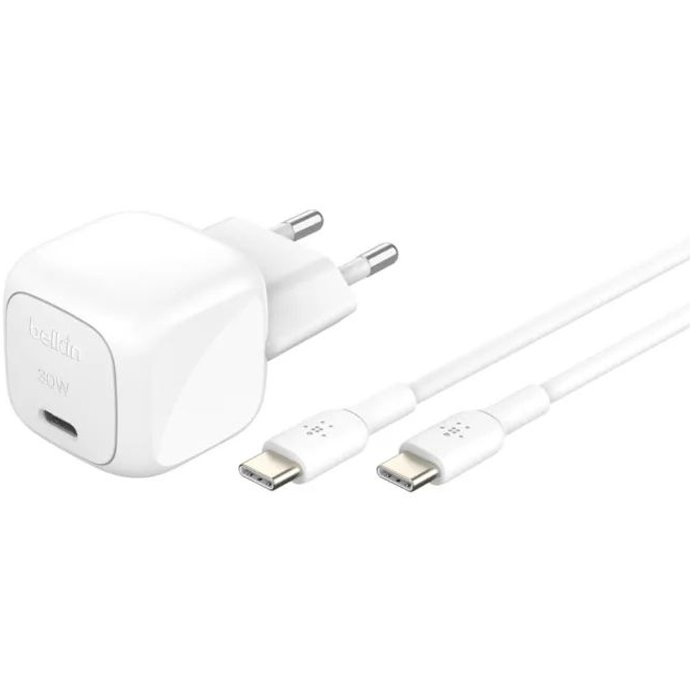 Сетевое зарядное устройство BELKIN USB-С PD PPS PVC 30Вт White (WCA008KQ1MWH-B6)