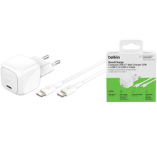 Сетевое зарядное устройство BELKIN USB-С PD PPS PVC 30Вт White (WCA008KQ1MWH-B6)
