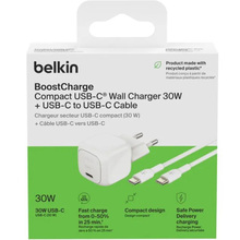 Сетевое зарядное устройство BELKIN USB-С PD PPS PVC 30Вт White (WCA008KQ1MWH-B6)