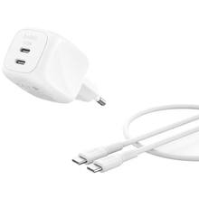 Сетевое зарядное устройство BELKIN 50 Вт 2хUSB-С GAN PD PPS, кабель USB-С > USB-C 1 м White (WCH019KQ1MWH-B6)