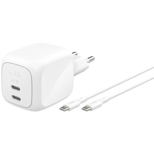 Сетевое зарядное устройство BELKIN 67 Вт 2хUSB-С GAN PD PPS, кабель USB-С > USB-C 2м White (WCH020KQ2MWH-B6)
