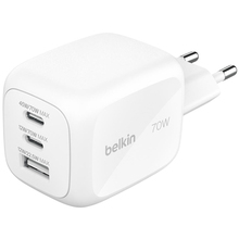 Сетевое зарядное устройство BELKIN 70Вт 2хUSB-С/USB-A GAN PD PPS White (WCH018HQWH)