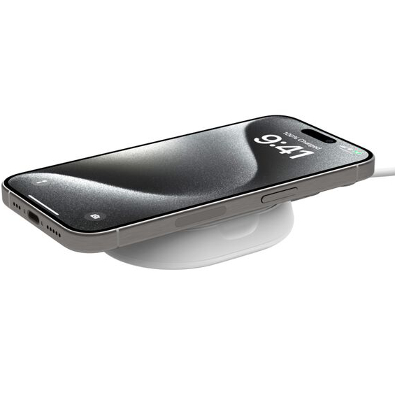 Внешний вид Беспроводное зарядное устройство BELKIN 15 Вт Magnetic Stand Qi2 White (WIA008VFWH)