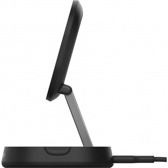 Беспроводное зарядное устройство BELKIN 15 Вт Magnetic Stand Qi2 Black (WIA008VFBK) Кабель съемный
