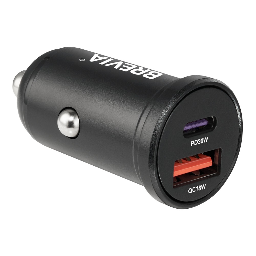 Автомобильное зарядное устройство Brevia ePower DualCharge 48W 1xUSB-C+1xUSB-A Black (46348CAB)