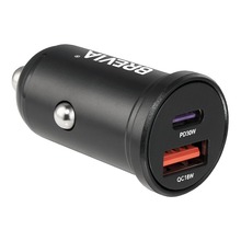 Автомобильное зарядное устройство Brevia ePower DualCharge 48W 1xUSB-C+1xUSB-A Black (46348CAB)