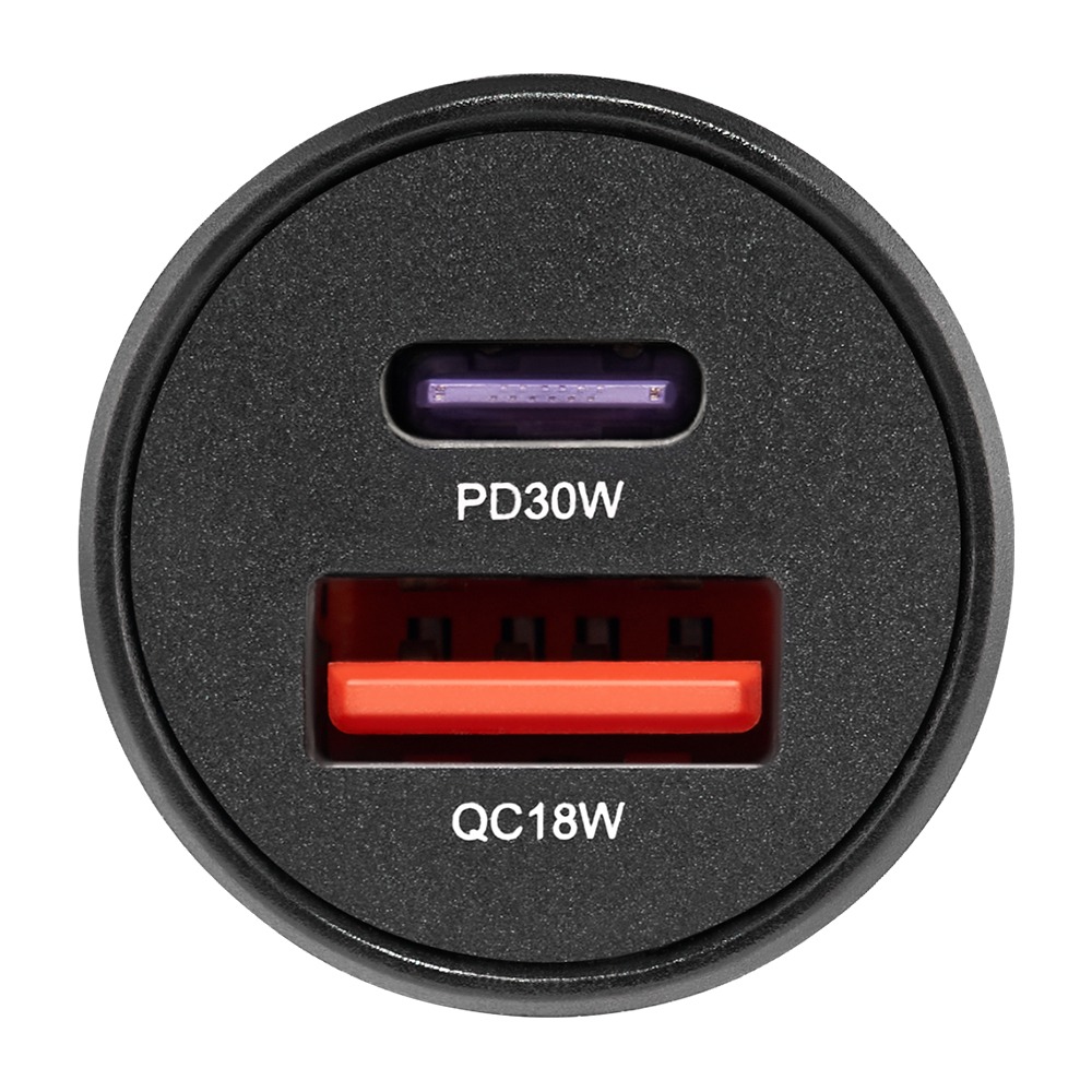Автомобильное зарядное устройство Brevia ePower DualCharge 48W 1xUSB-C+1xUSB-A Black (46348CAB) Мощность 48