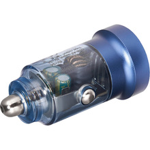 Автомобільний зарядний пристрій Brevia ePower DualDrive 15W 2xUSB-A Transparent Blue (46515DUBL)