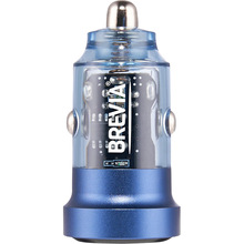 Автомобільний зарядний пристрій Brevia ePower DualDrive 15W 2xUSB-A Transparent Blue (46515DUBL)