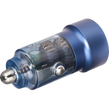 Автомобильное зарядное устройство Brevia ePower DualCharge 75W 1xUSB-C+1xUSB-A Transparent Blue (46575CABL)