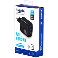 Сетевое зарядное устройство BREVIA ePower PD20W+QC18W+12W Black (45030DUCB)