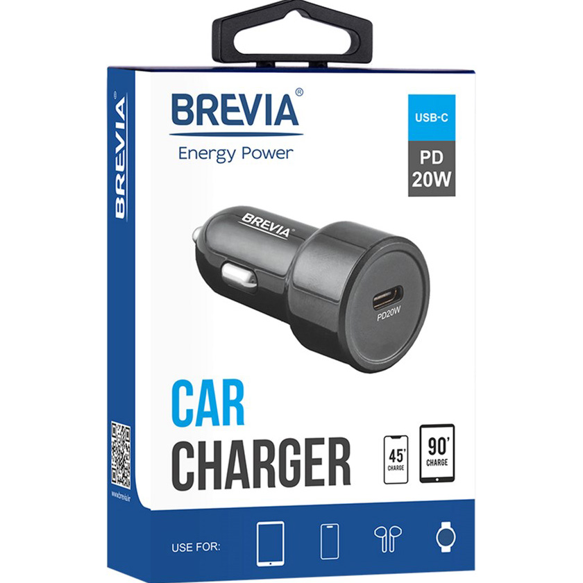 Автомобільний зарядний пристрій BREVIA ePower TurboCharge 20W 1xUSB-C Black (46020CB) Вихідний роз'єм USB Type-C