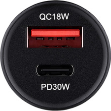 Автомобильное зарядное устройство BREVIA ePower DualCharge 30W 1xUSB-C+1xUSB-A Black (46030CAB)